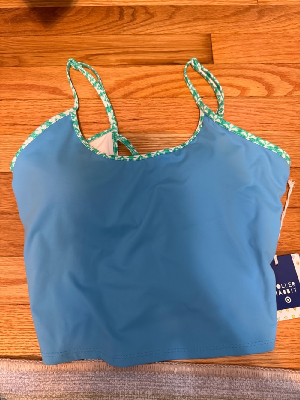 Roller Rabbit Blue Bra Top, Size Medium NWT